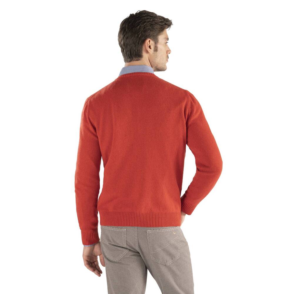 Basic eco-cashmere sweater, orange, size 4xl