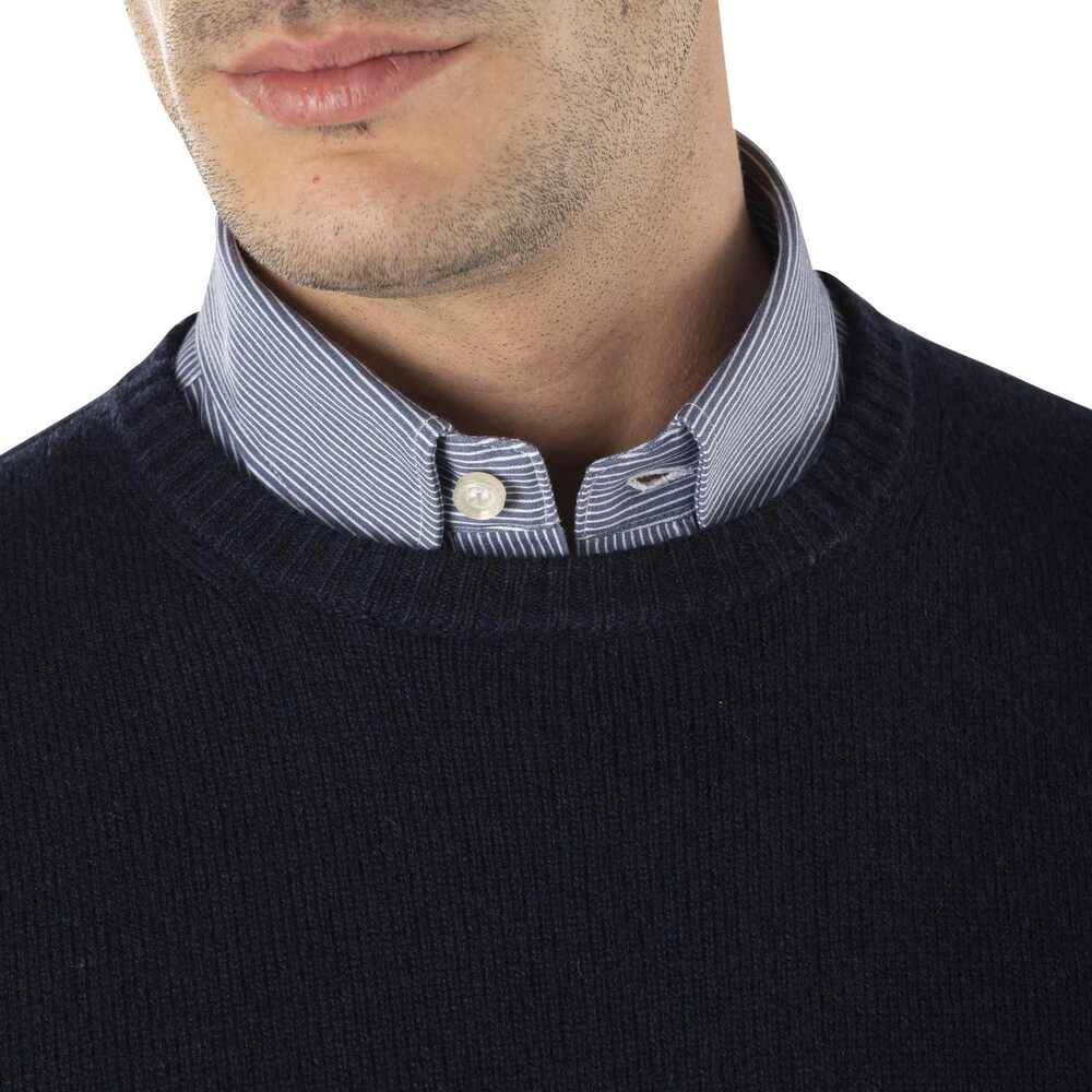 Basic eco-cashmere sweater, blue, size s