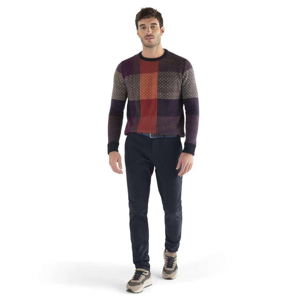 Check jacquard sweater, blue, size 3xl