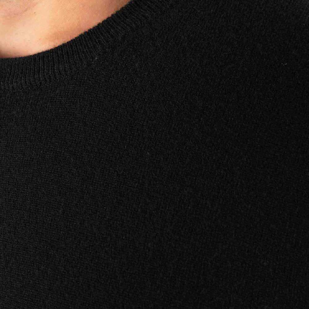 Basic cashmere sweater, black, size l