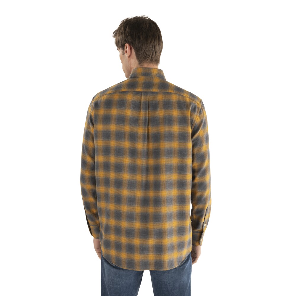 Check flannel shirt, yellow, size 3xl
