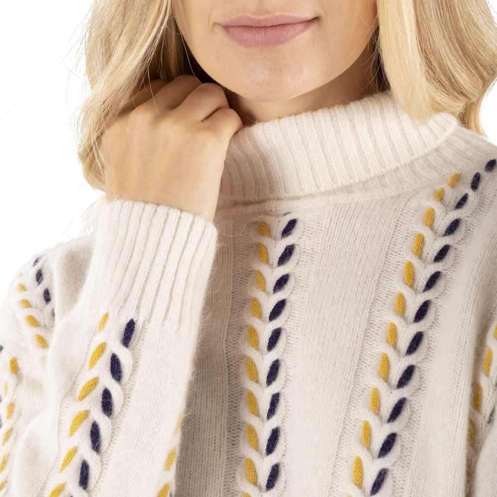 Cable-knit angora sweater, white, size xs | Harmont & Blaine