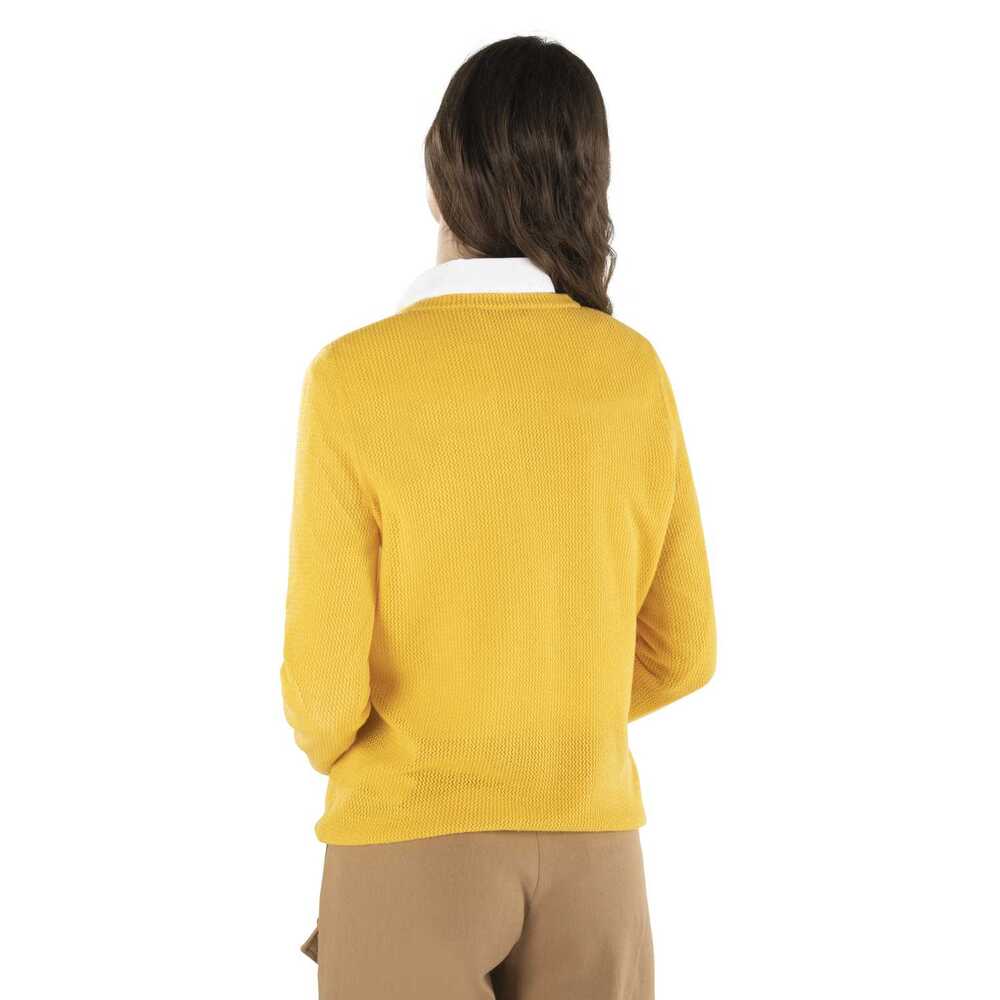 Basket-stitch sweater, yellow, size s