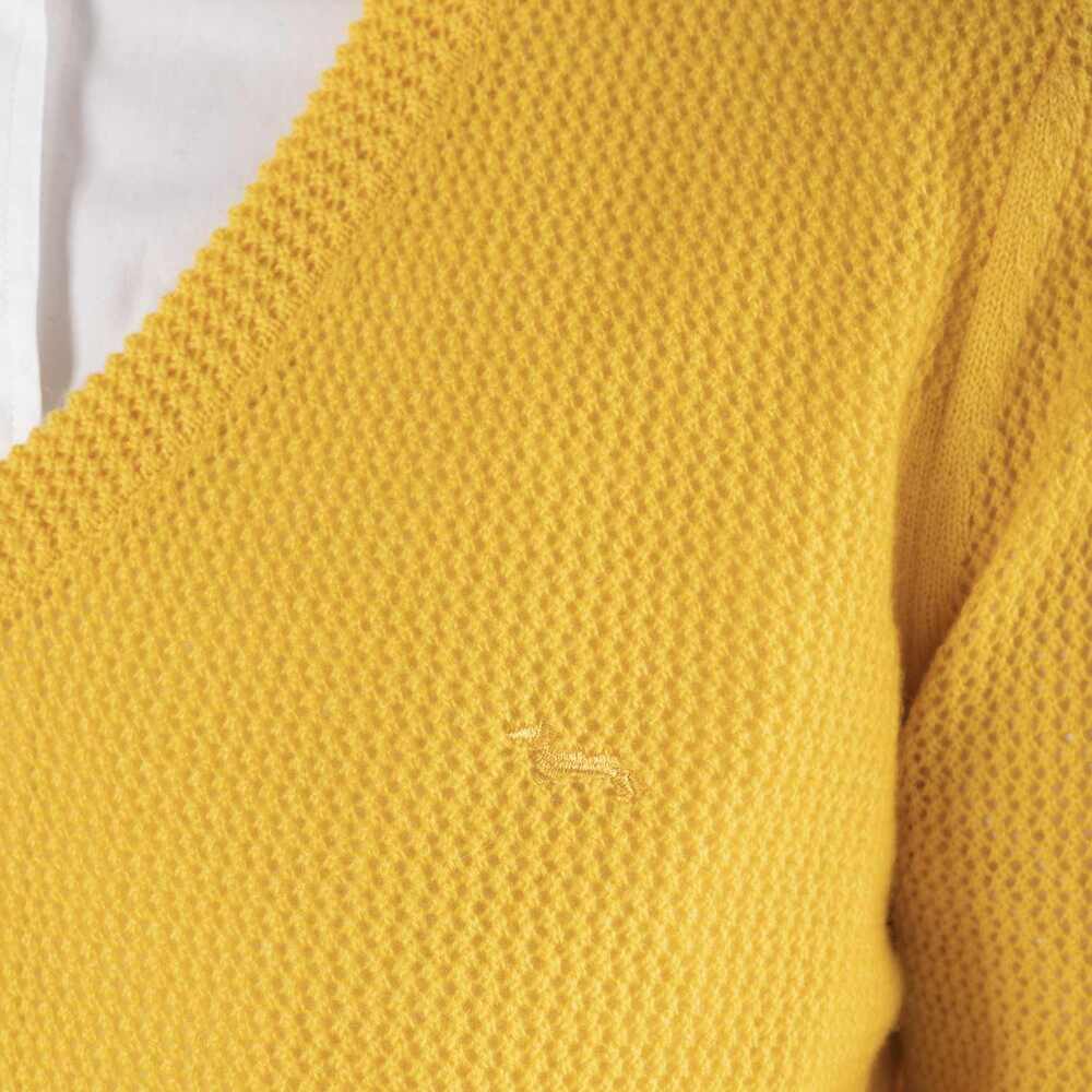 Basket-stitch sweater, yellow, size xxs
