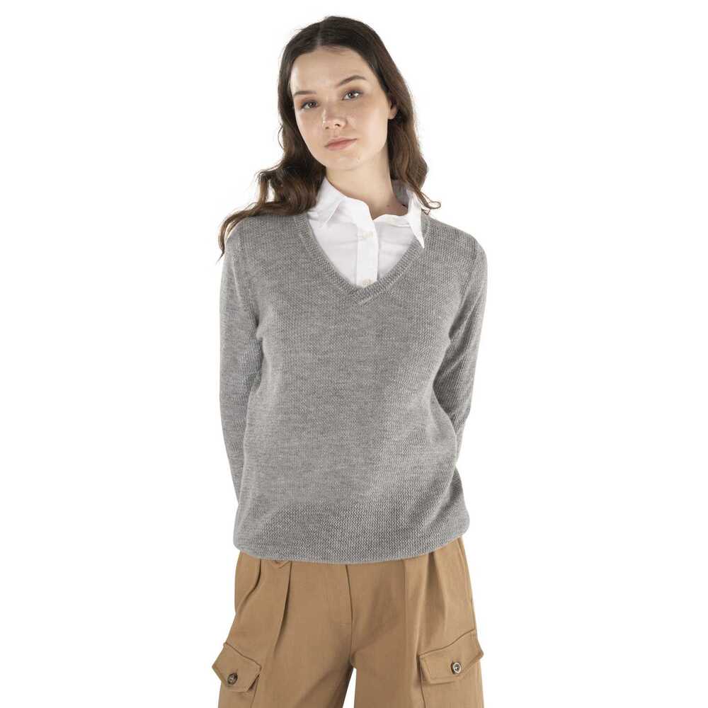Basket-stitch sweater, grey, size s
