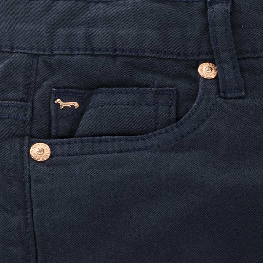 5-pocket gabardine trousers with pocket embroidery, blue, size 14y