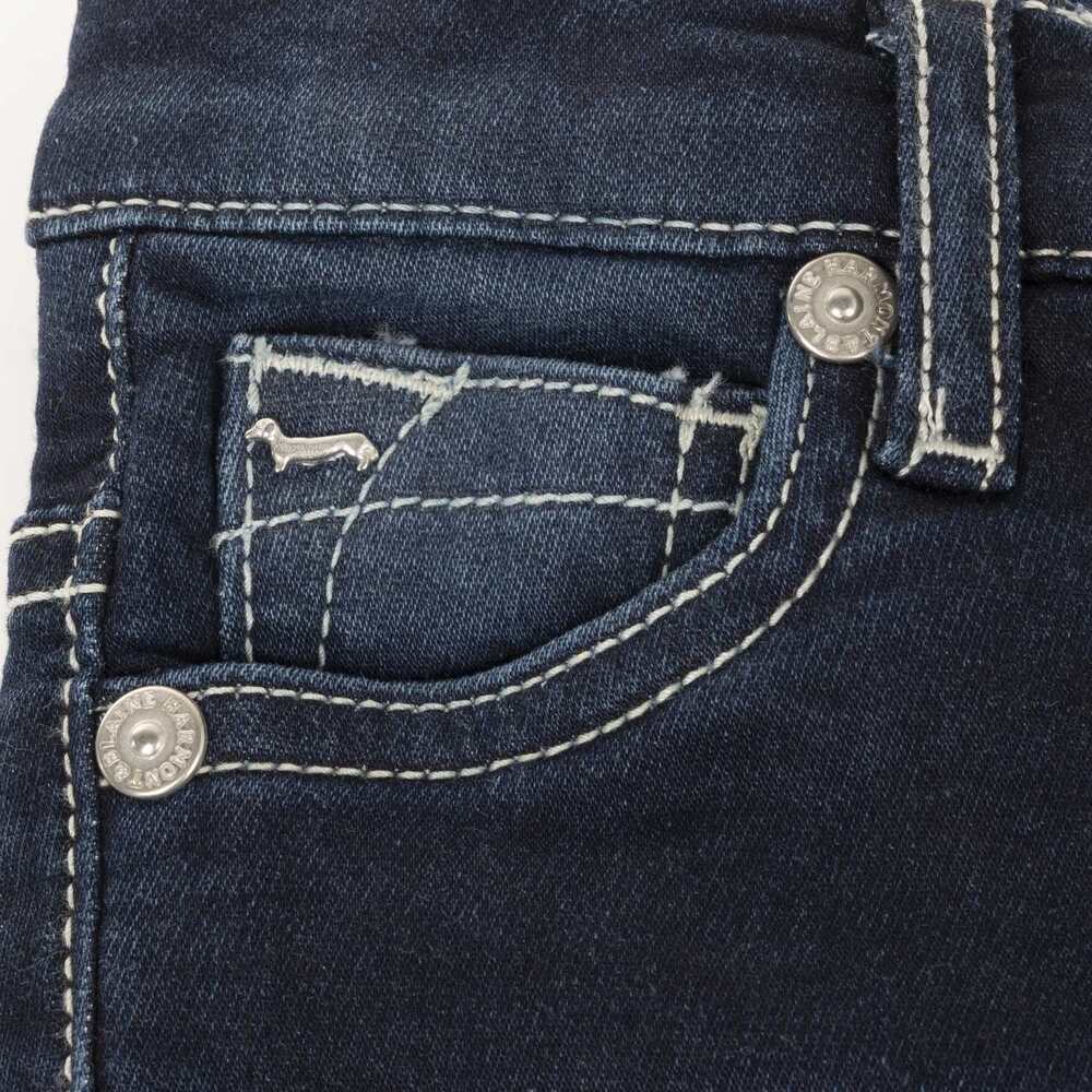 5-pocket denim jeans with terry-stitch embroidery, blue, size 36m