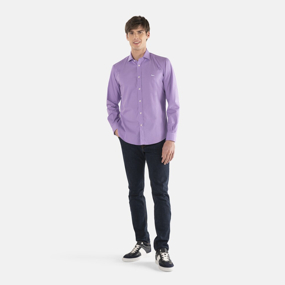 Dual-fabric shirt with contrasting inner details, 543658015 | Harmont &  Blaine