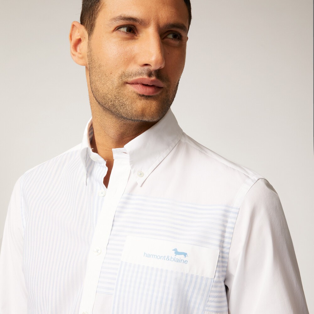 Shirt with striped detail, White, size S
