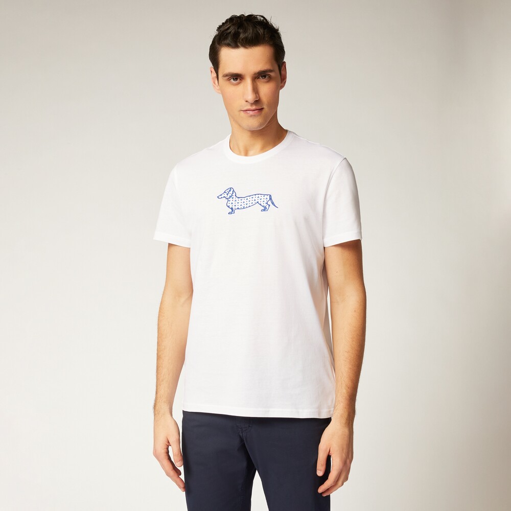 T-shirt with logo in a contrasting fabric, White, size S