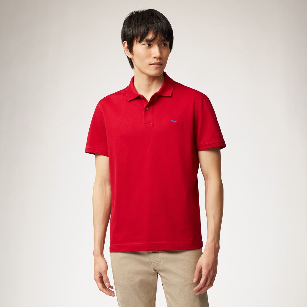 light red polo shirt