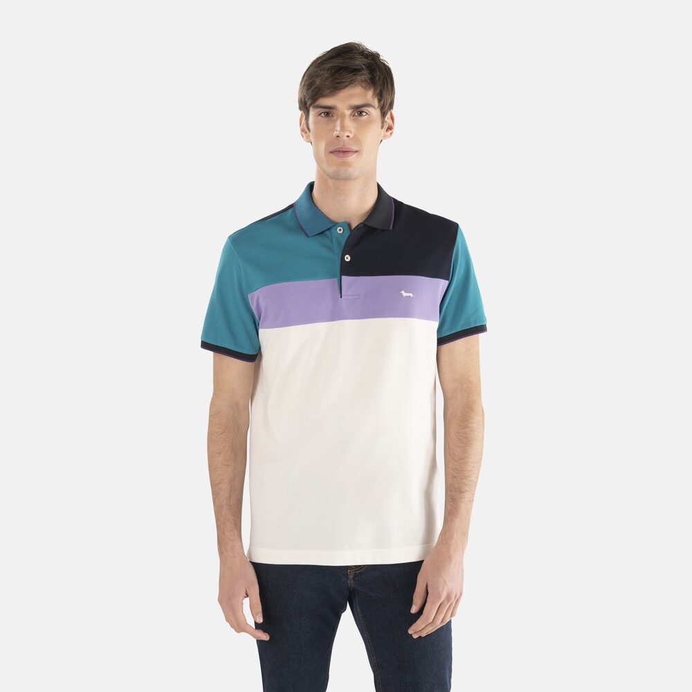 Cotton polo shirt with contrasting appliqués