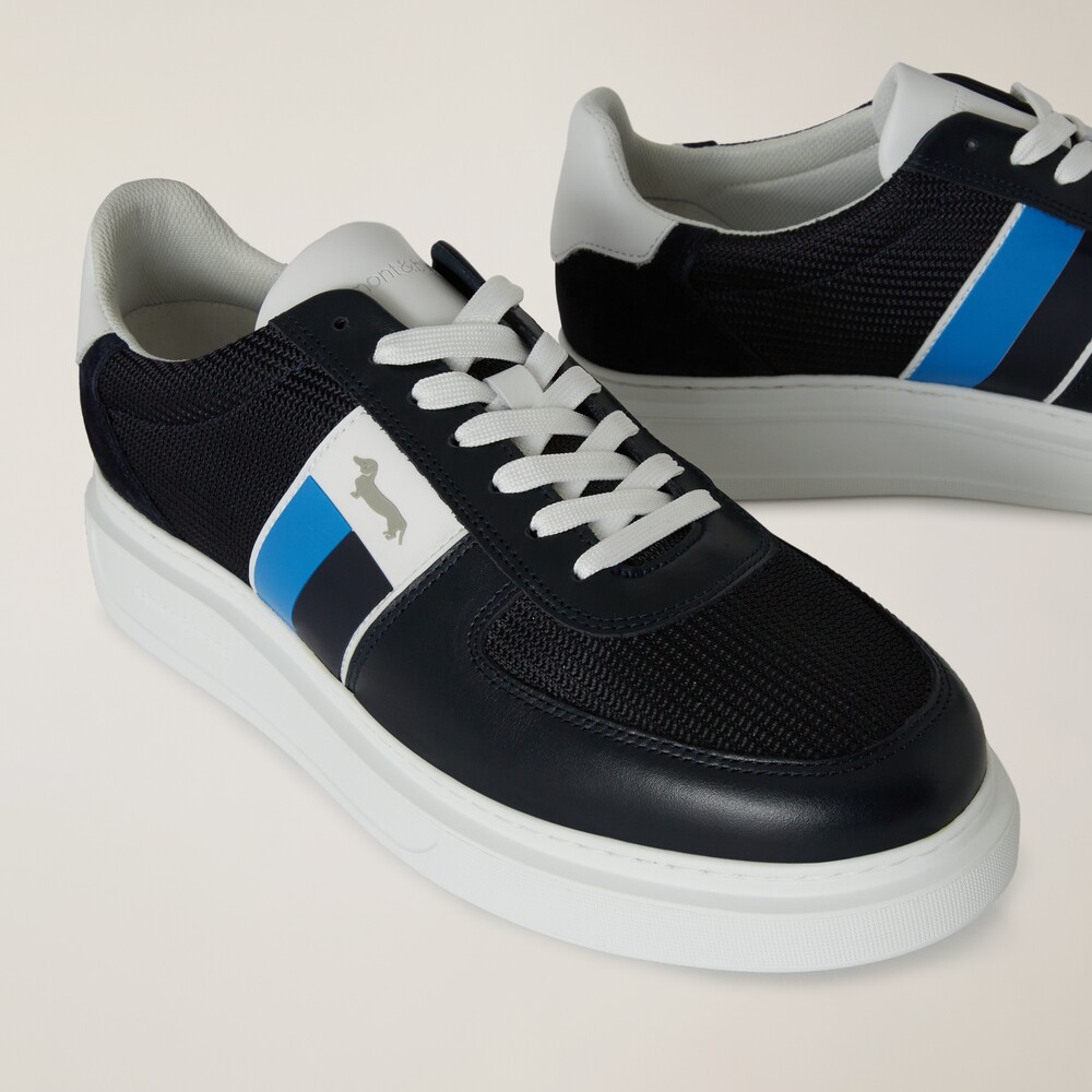 Tennis sneakers with side band, Blue, size 39