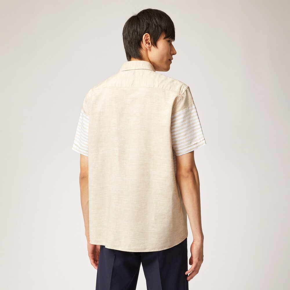 Shirt with horizontal stripes, Beige, size S