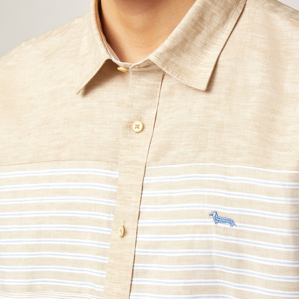 Shirt with horizontal stripes, Beige, size S