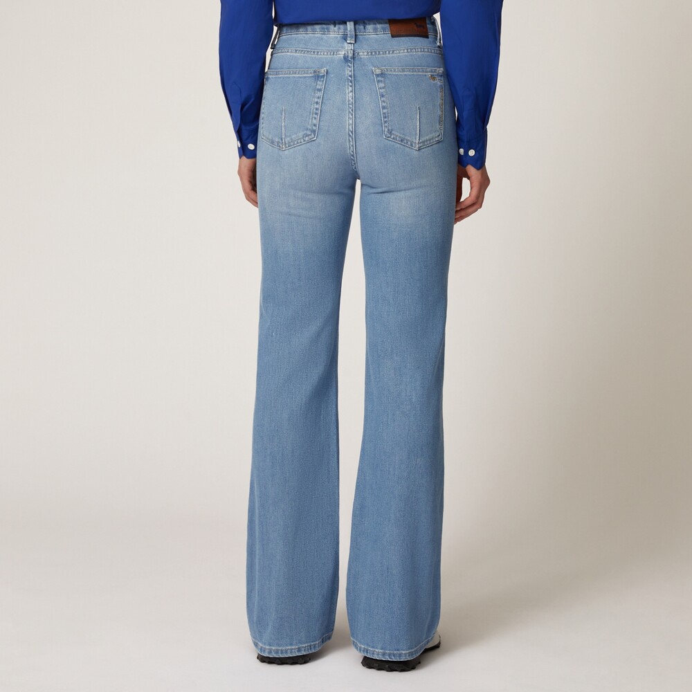 Vintage resort five-pocket denim trousers , Blue denim, size 36
