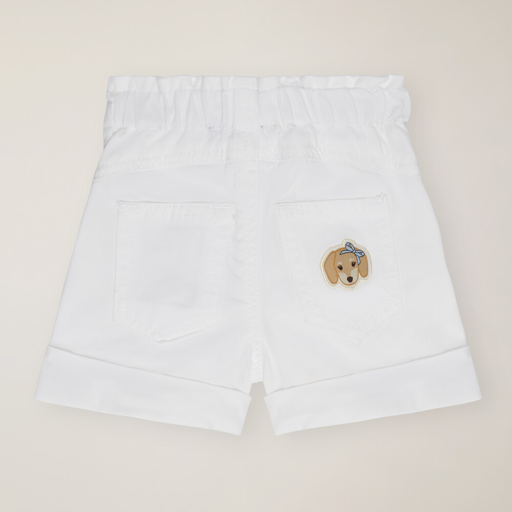 Cotton gabardine shorts, White, size 6M