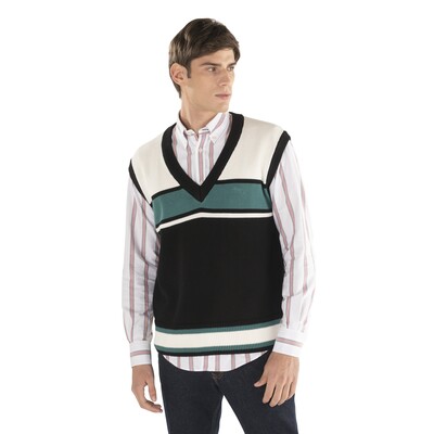 Harmont & Blaine - Vest with colour-block stripes