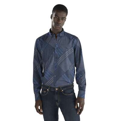 Harmont & Blaine - Twill shirt with patchwork of prints