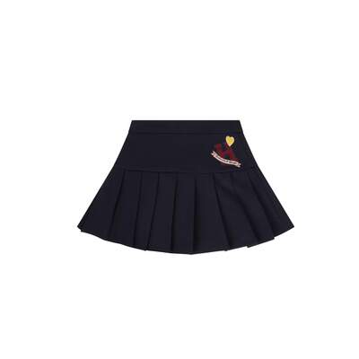 Harmont & Blaine - Pleated milano-rib skirt with embroidery