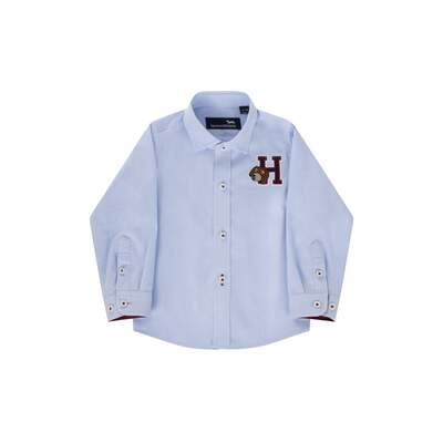 Harmont & Blaine - Oxford shirt with yoke and embroidery on the left side