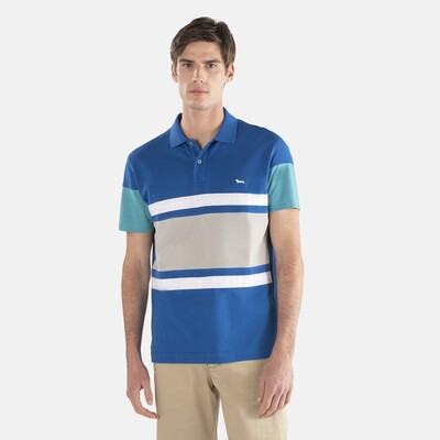 Harmont & Blaine - Cotton polo shirt with contrasting bands