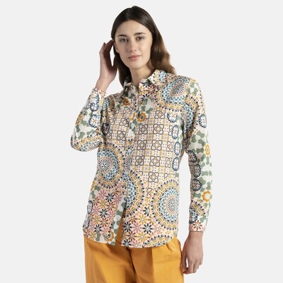 Harmont & Blaine - Cotton shirt with mosaic print