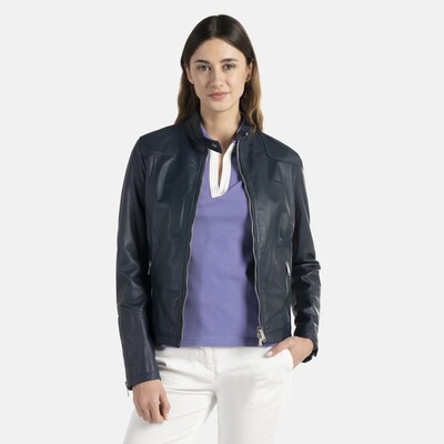 Harmont & Blaine - Sporting club zipped genuine leather jacket