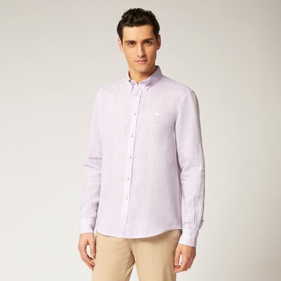 Harmont & Blaine - Leinenhemd mit innenseiten in kontrastfarben