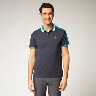 Harmont & Blaine - Cotton polo shirt with contrasting inserts