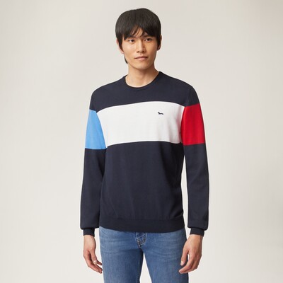 Harmont & Blaine - Organic cotton crew-neck with contrasting bands