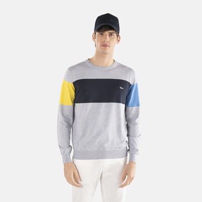 Harmont & Blaine - Organic cotton crew-neck with contrasting bands