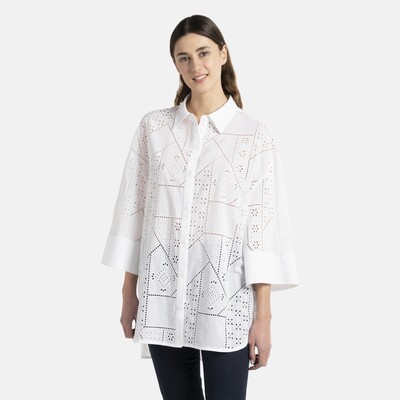 Harmont & Blaine - Oversized broderie anglaise cotton shirt