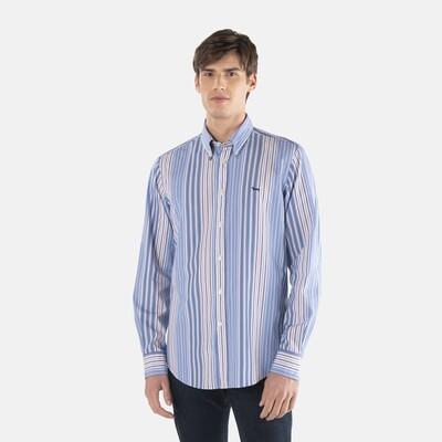 Harmont & Blaine - Poplin shirt with multicoloured stripes