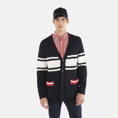 Harmont & Blaine - Sporting Club cable- and rib-knit cardigan