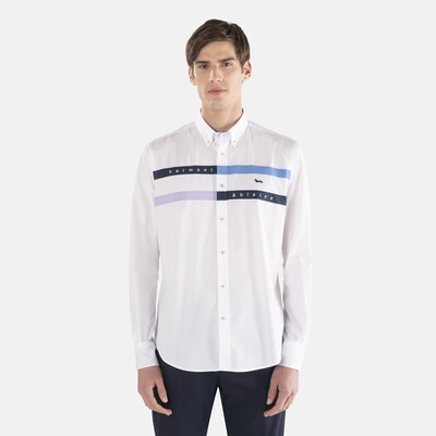 Harmont & Blaine - Cotton shirt with bands and logo