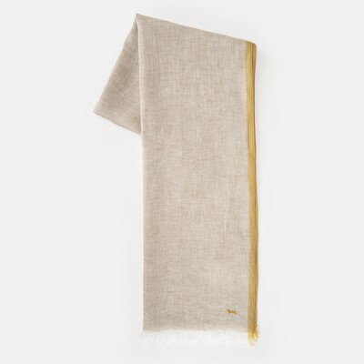 Harmont & Blaine - Schal aus Leinen mit Webkante in Kontrastfarbe