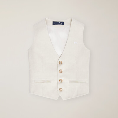 Harmont & Blaine - Linen blend vest with embroidered logo