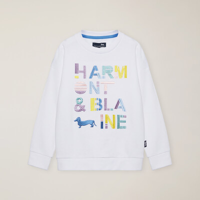 Harmont & Blaine - Crew-neck sweatshirt with geometric embroidery