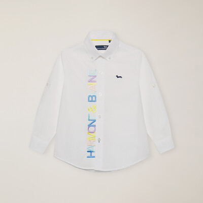 Harmont & Blaine - Poplin shirt with embroidered logo