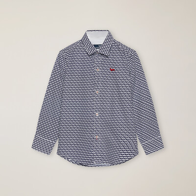 Harmont & Blaine - Shirt with dachshunds and contrasting details