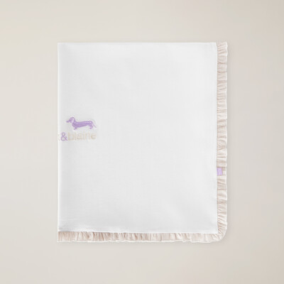 Harmont & Blaine - Blanket with striped ruffles and embroidery
